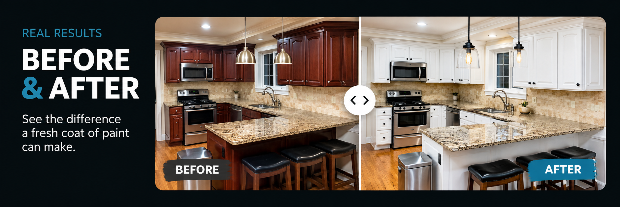 Before and after painting transformations by Master Brush & Fix