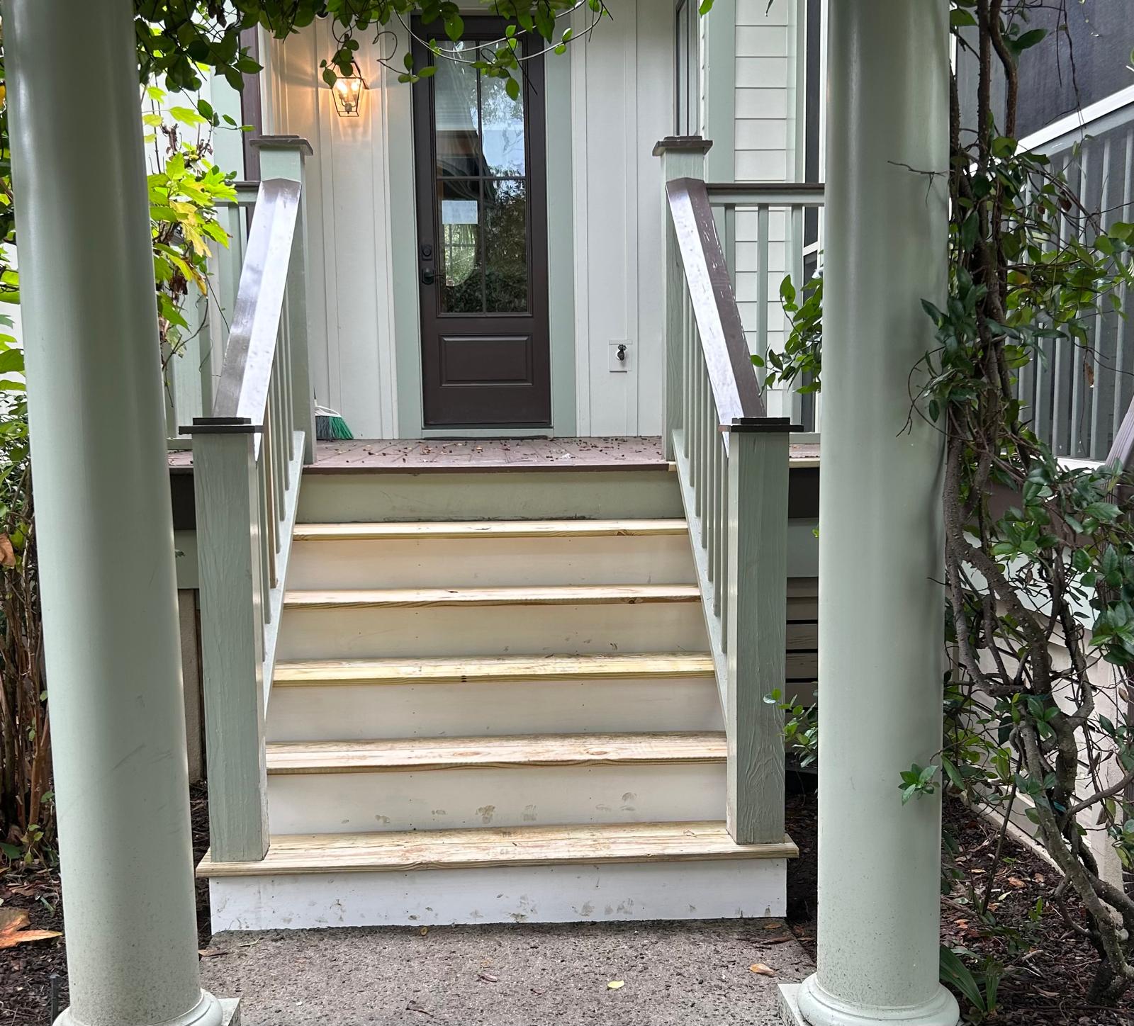 Exterior entry steps and doorway