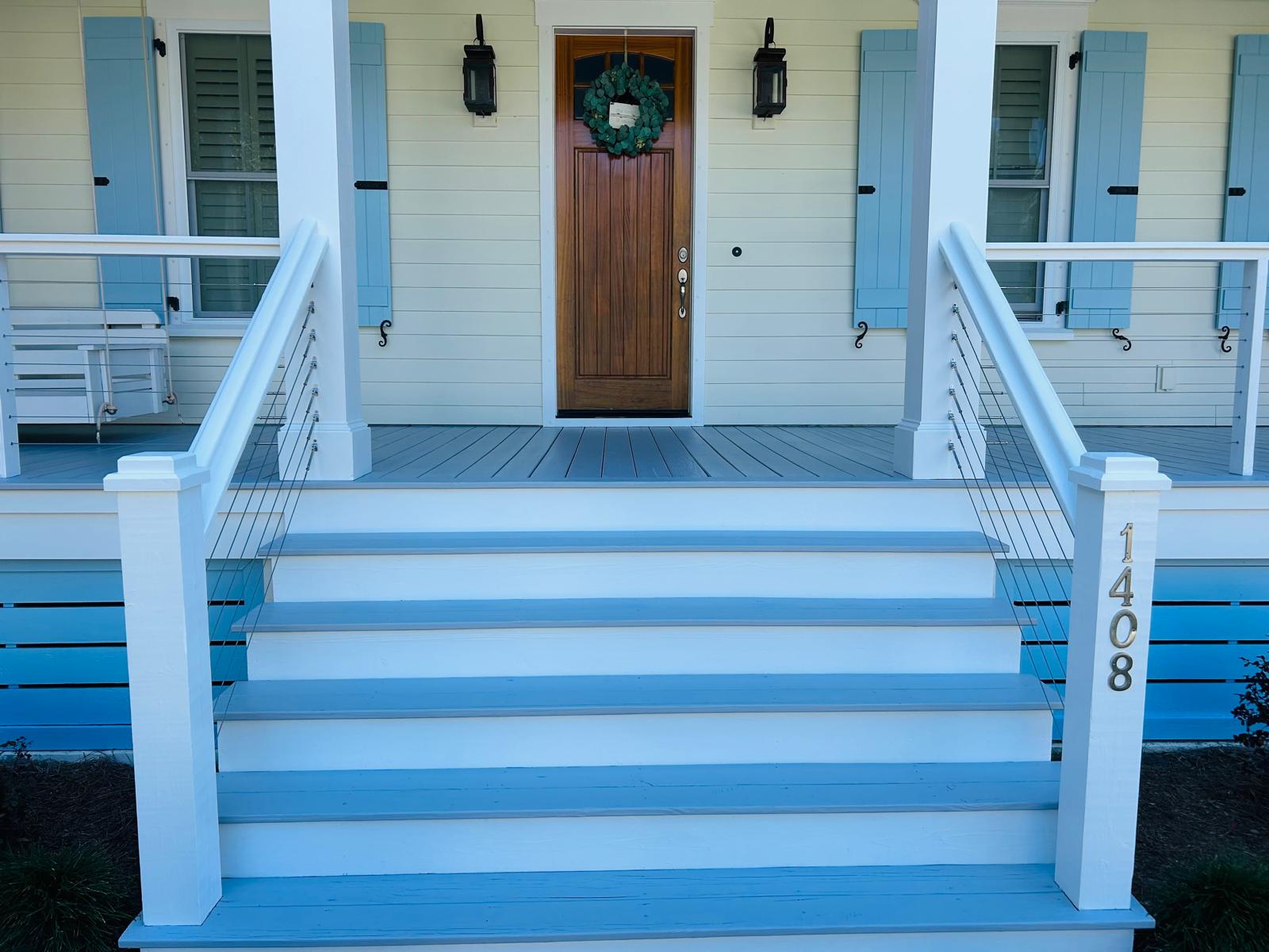 Painted front porch and steps