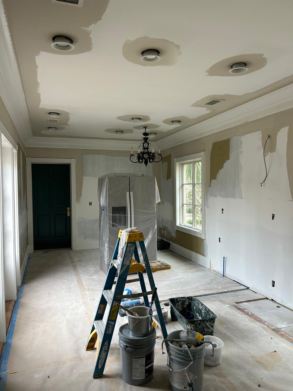 Interior room during painting work