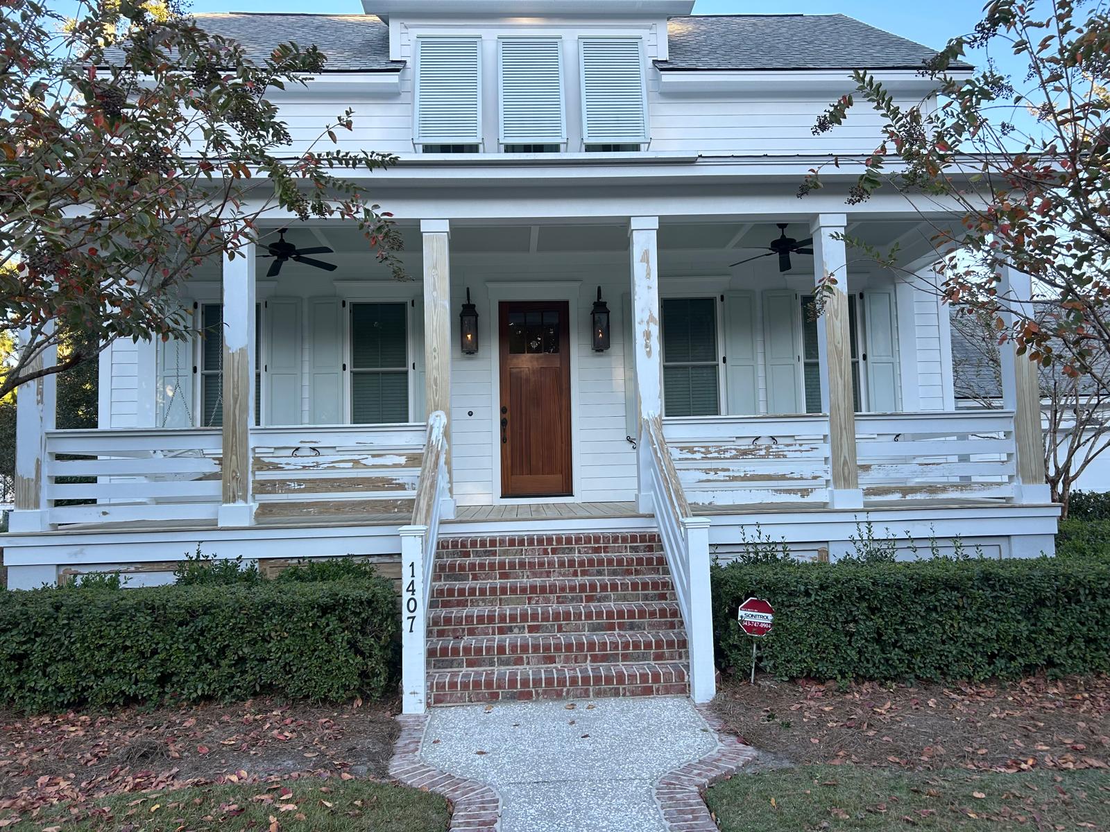 White house and front porch