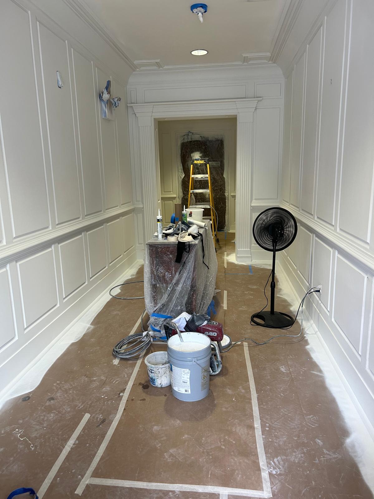 Entry hall during renovation work